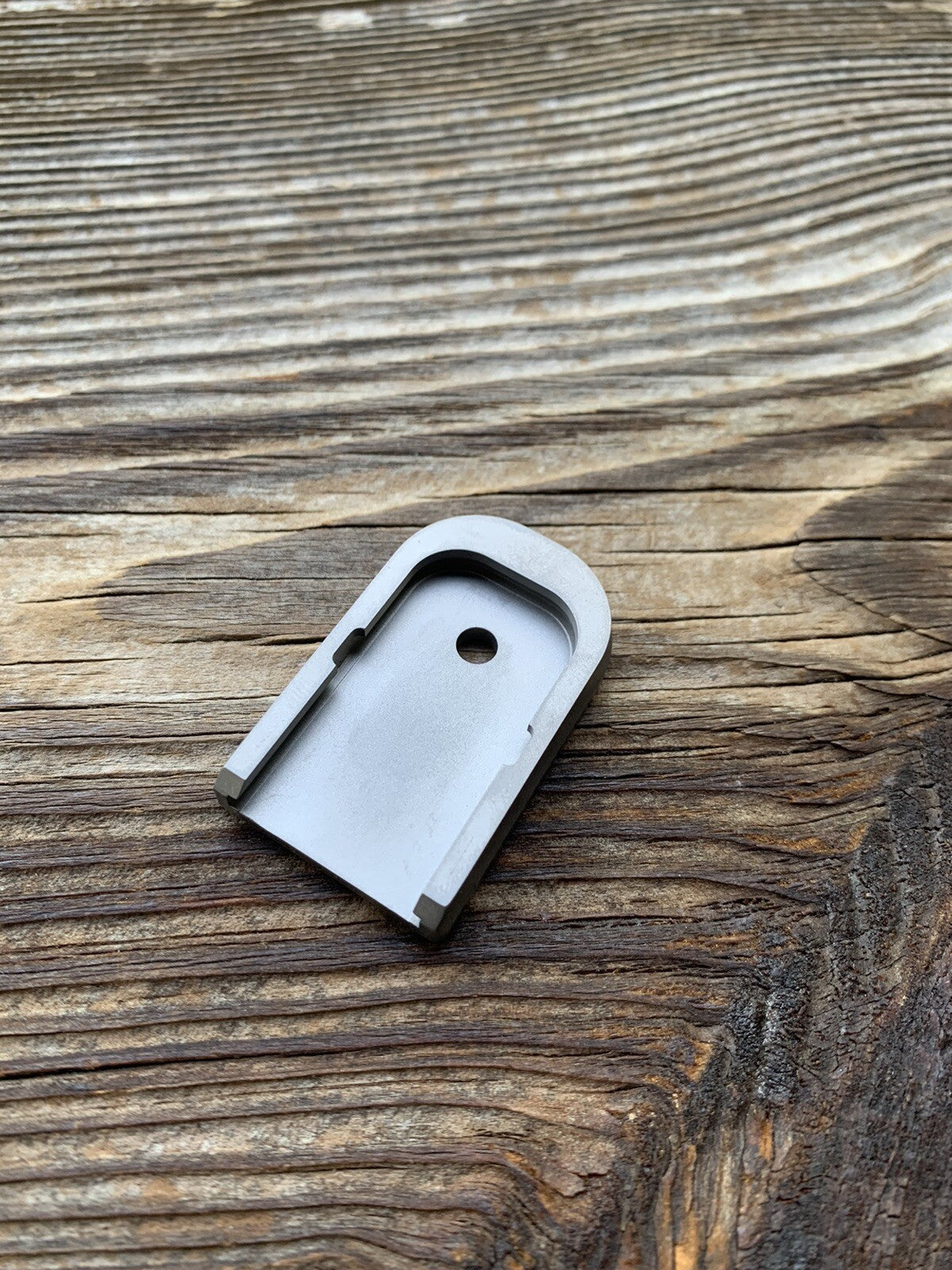 Glock 43X, 48 magazine base plate CNC Machined TITANIUM For Factory Magazines.