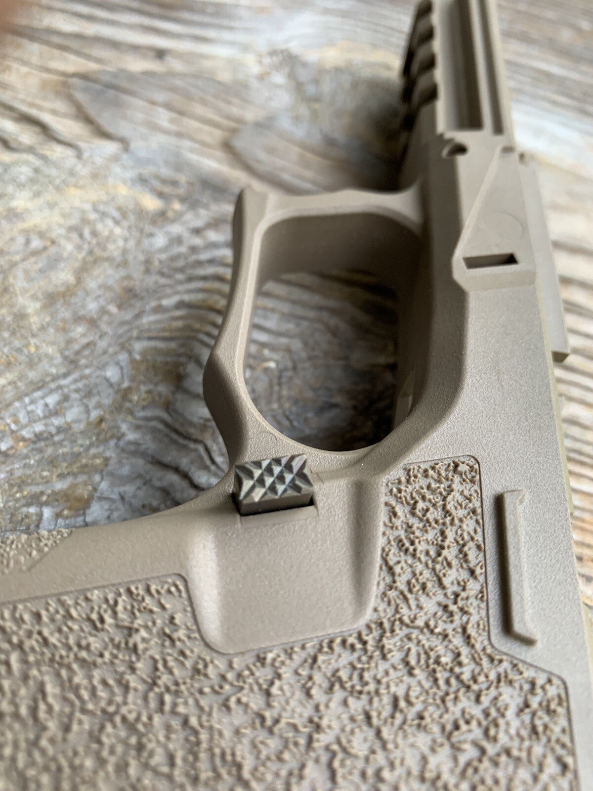 TITANIUM Extended Magazine Release for  Glock Gen 1,2 & 3CNC Machined. FDE