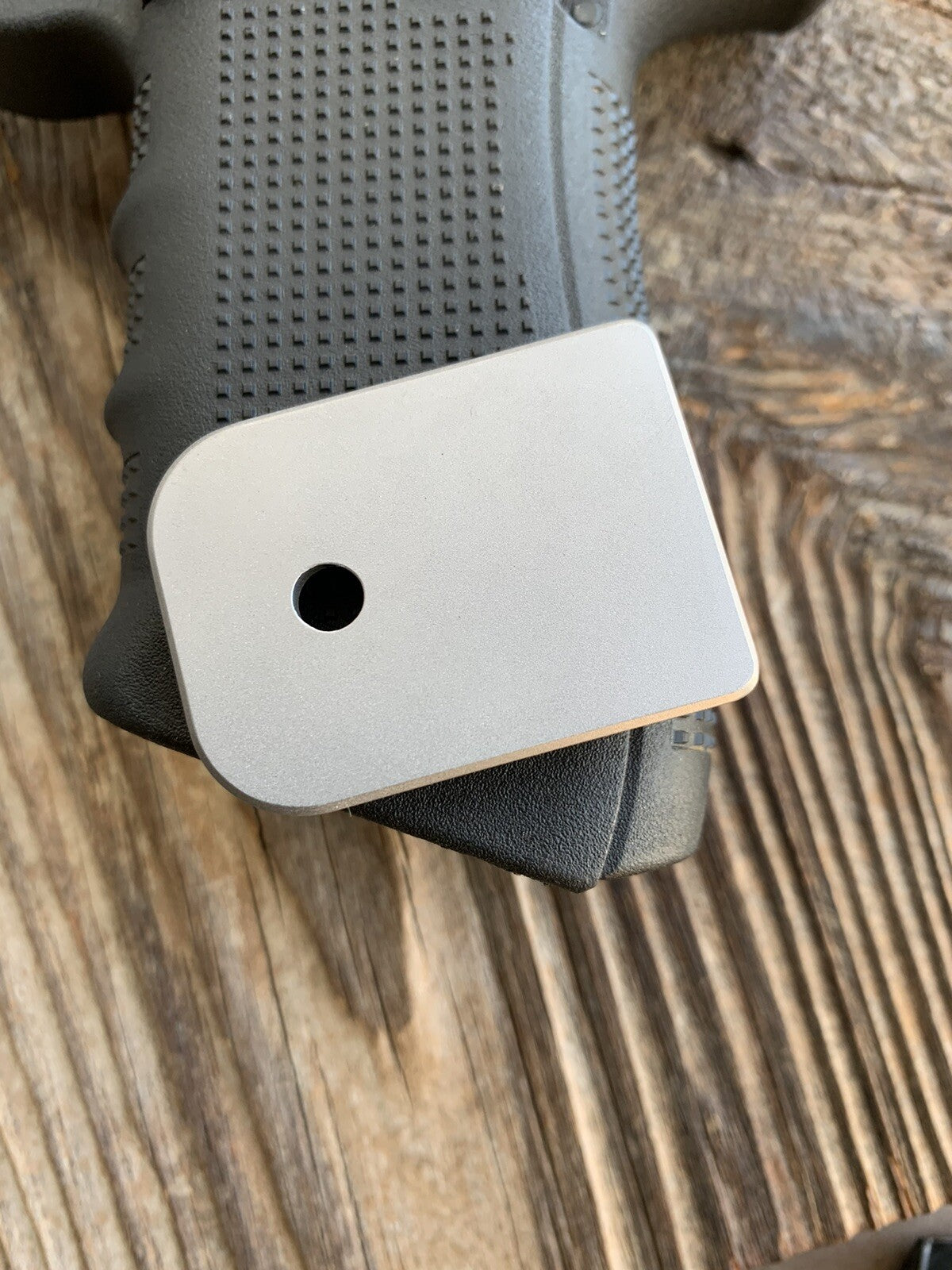 Glock 19, 17, magazine base plate CNC Machined 100%  Titanium Made In USA