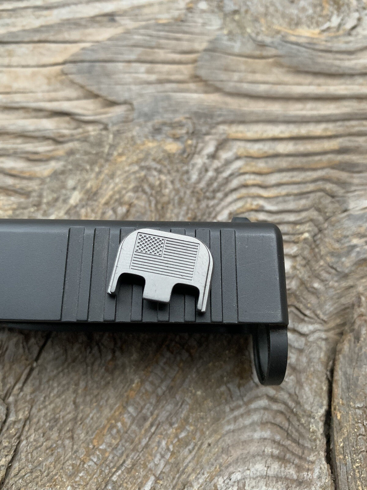 TITANIUM Glock Gen 1-5 Billet Backplate, Slide Plate CNC Machined American Flag