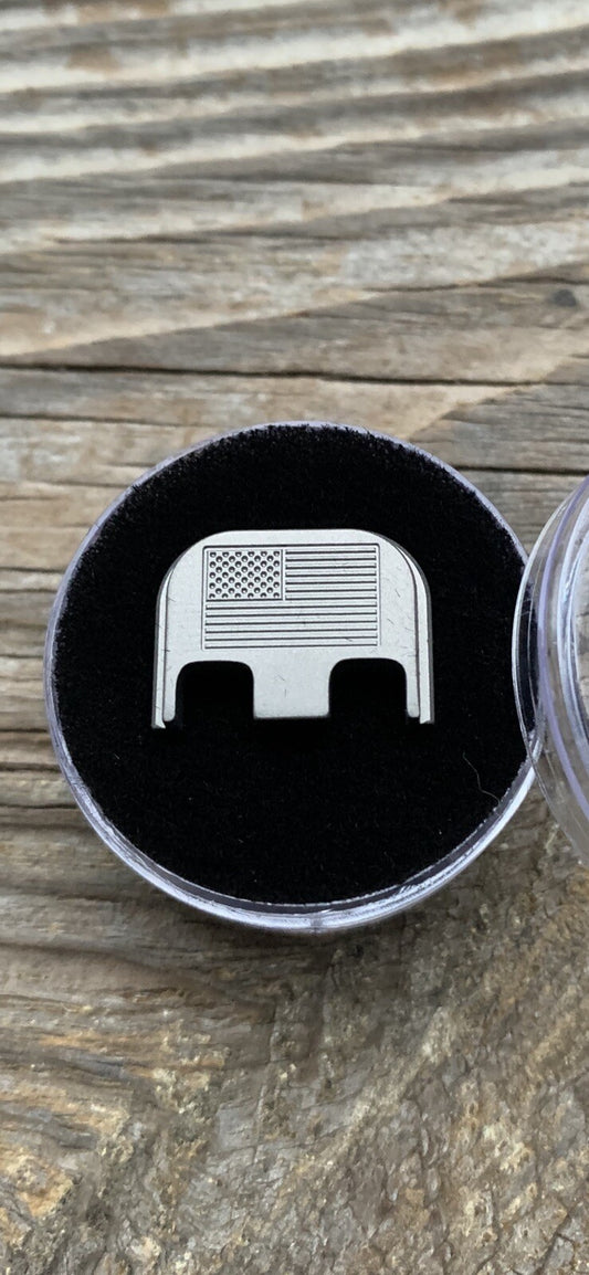 TITANIUM Glock Gen 1-5 Billet Backplate, Slide Plate CNC Machined American Flag