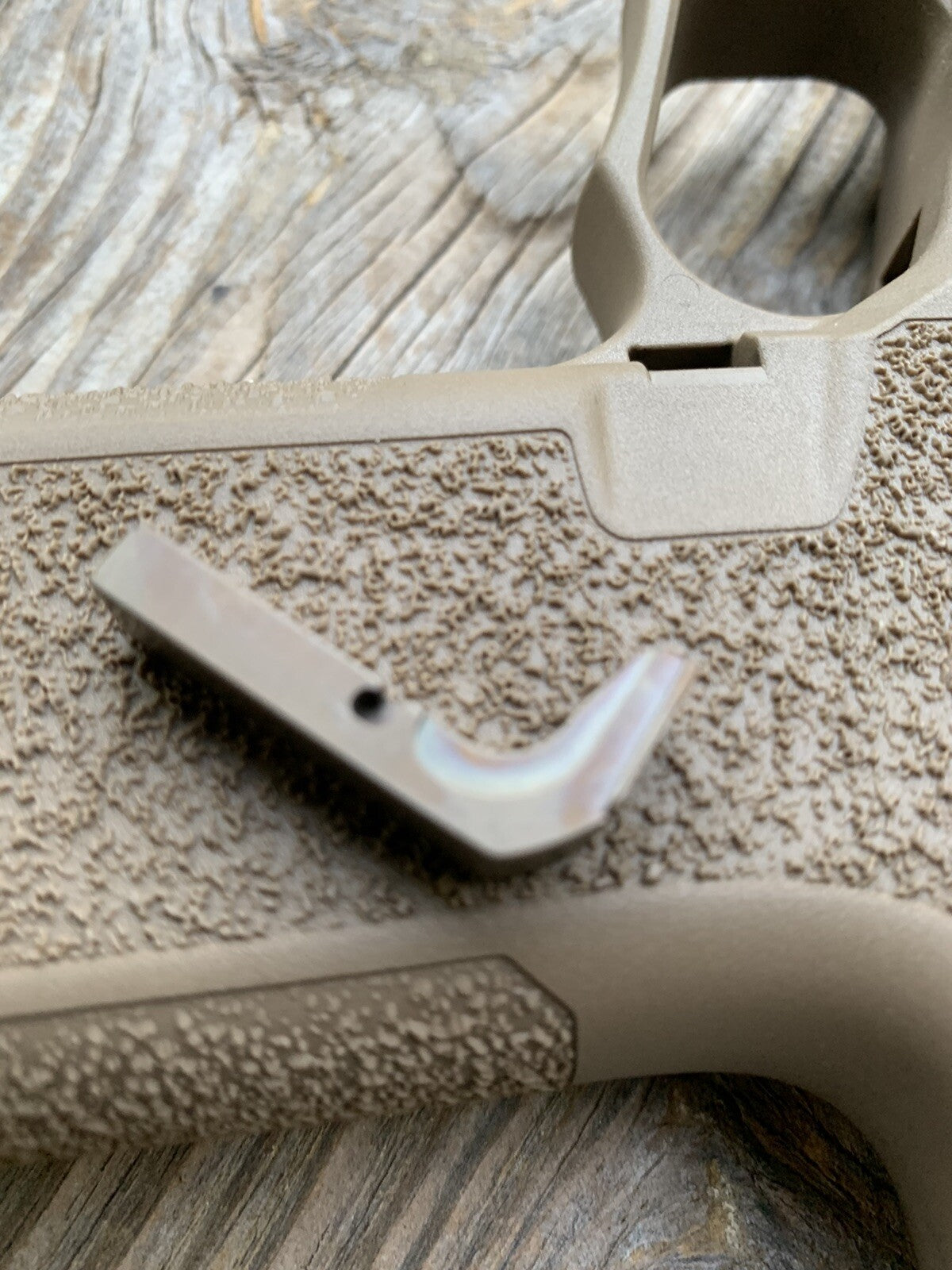 TITANIUM Extended Magazine Release for  Glock Gen 1,2 & 3CNC Machined. FDE