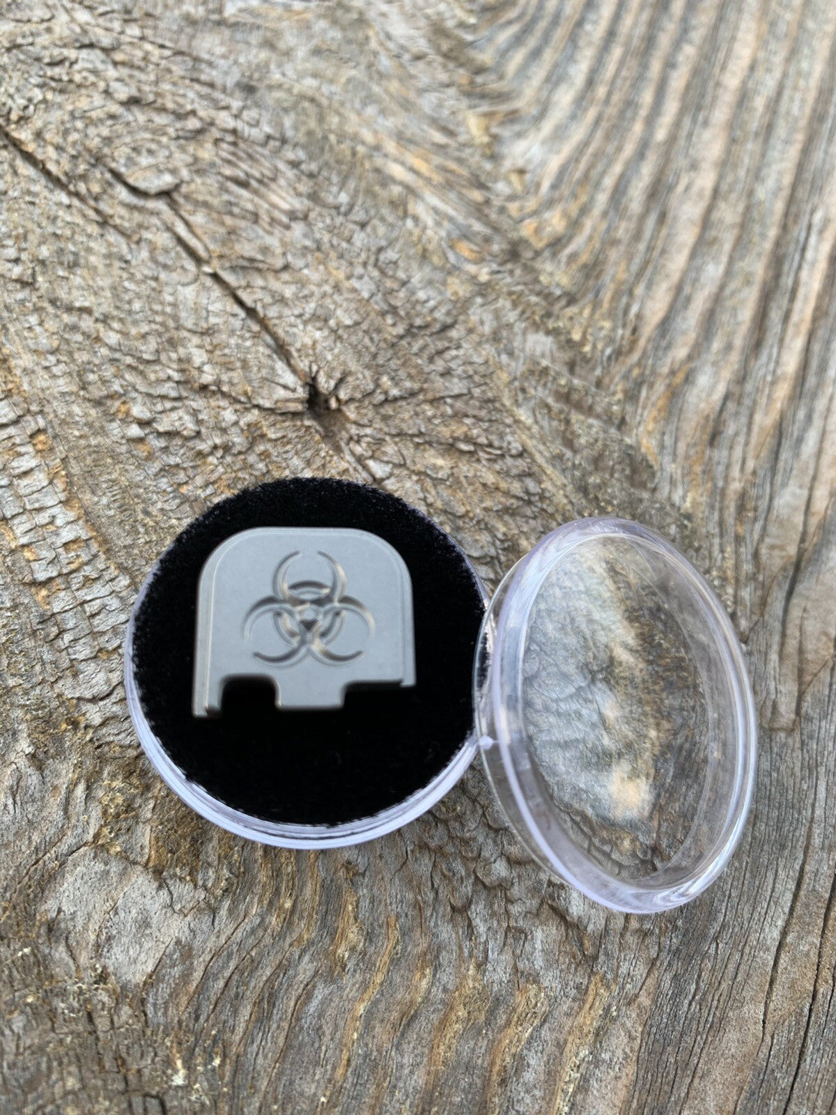 Custom TITANIUM Glock Backplate, Slide Plate for Glock 43, 43X And 48 Biohazard