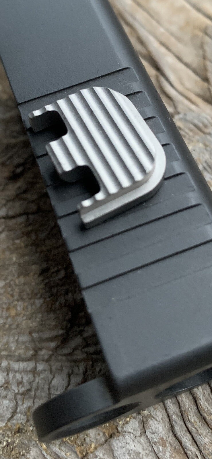 TITANIUM Glock Gen 1-5 Billet Backplate, Slide Plate CNC Machined Wavy